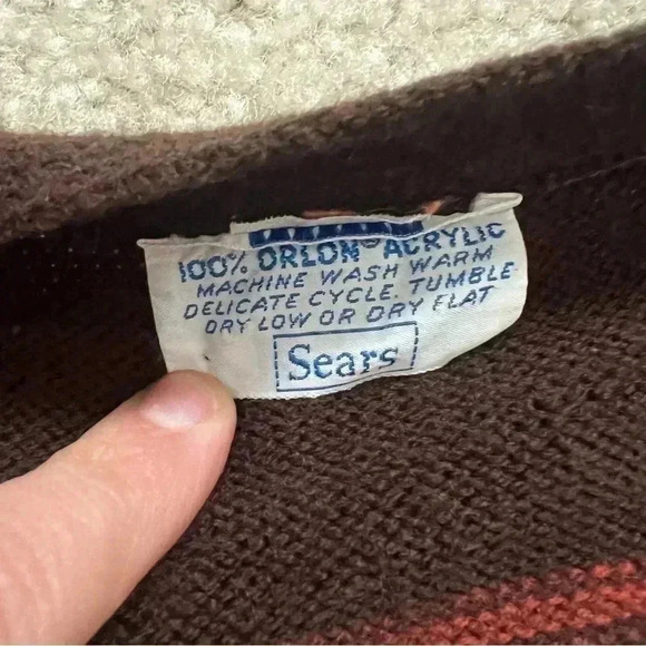 Vintage Sears Vintage Sweater Cardigan Brown Pockets Women’s Size Medium - Picture 11 of 16